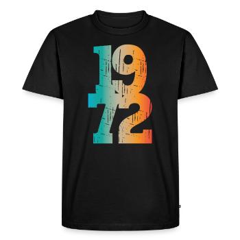 Millésime 1972 - T-shirt Premium bio Homme - noir - Devant - Nico (187cm)