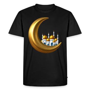 Croissant d’or Islam - T-shirt Premium bio Homme - noir - Devant - Nico (187cm)