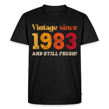 Millésime 1983 - T-shirt Premium bio Homme - noir - Devant - Nico (187cm)