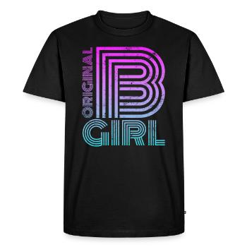 Breakdance Girl b-girl vintage - T-shirt Premium bio Homme - noir - Devant - Nico (187cm)