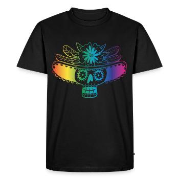 5 de mayo Crâne - T-shirt Premium bio Homme - noir - Devant - Nico (187cm)