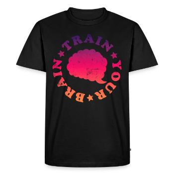 Entraînez votre cerveau - T-shirt Premium bio Homme - noir - Devant - Nico (187cm)