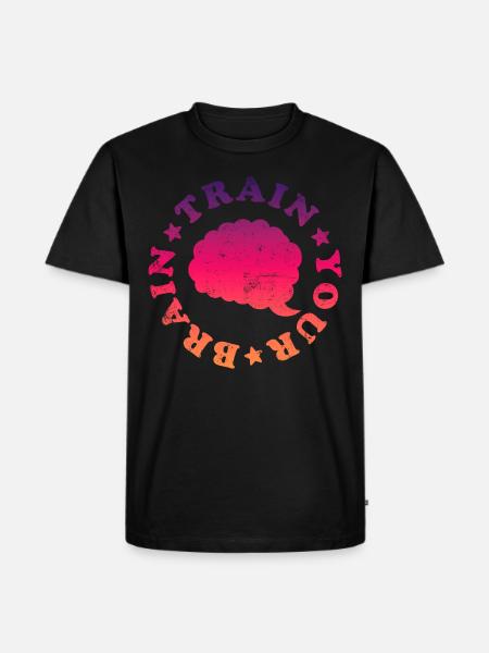 Train your Brain - Männer Premium Bio T-Shirt - Schwarz