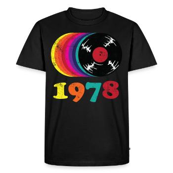 Millésime 1978 - T-shirt Premium bio Homme - noir - Devant - Nico (187cm)