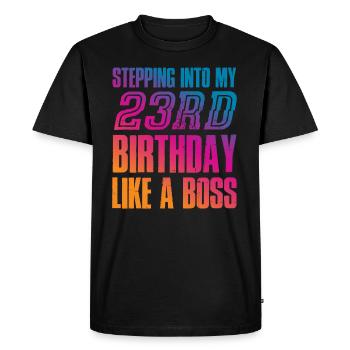 23e anniversaire 23 ans cadeau - T-shirt Premium bio Homme - noir - Devant - Nico (187cm)