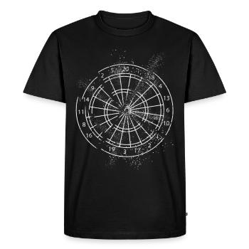 Fléchettes, jeu de fléchettes, jeu de fléchettes, fléchettes, joueurs de fléchettes - T-shirt Premium bio Homme - noir - Devant - Nico (187cm)