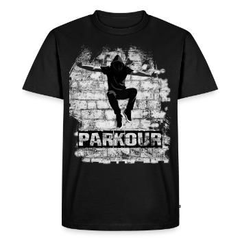 Parkour - T-shirt Premium bio Homme - noir - Devant - Nico (187cm)