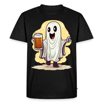 Halloween Ghost Ghost Beer Alcohol Funny - Men's Premium Organic T-Shirt - black - Front - Nico (187cm)