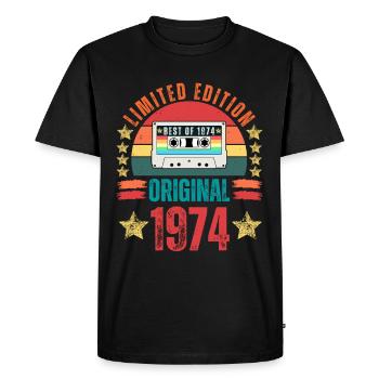 1974 Original Limited Edition - Men's Premium Organic T-Shirt - black - Front - Nico (187cm)