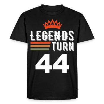 Legends turn 44, 44 birthday - Men's Premium Organic T-Shirt - black - Front - Nico (187cm)