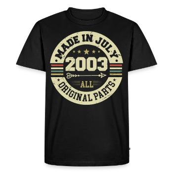Cadeau d'anniversaire de juillet 2003 2003 que j'ai fait en juillet - T-shirt Premium bio Homme - noir - Devant - Nico (187cm)