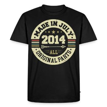 Juillet 2014 Cadeau d’anniversaire 2014 I Made in July - T-shirt Premium bio Homme - noir - Devant - Nico (187cm)