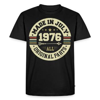 Cadeau d'anniversaire de juillet 1976 1976 que j'ai fait en juillet - T-shirt Premium bio Homme - noir - Devant - Nico (187cm)