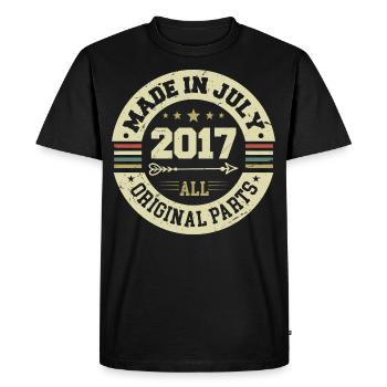 Juillet 2017 Cadeau d’anniversaire 2017 I Made in July - T-shirt Premium bio Homme - noir - Devant - Nico (187cm)