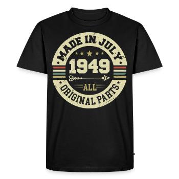 Juillet 1949 Cadeau d’anniversaire 1949 I Made in July - T-shirt Premium bio Homme - noir - Devant - Nico (187cm)