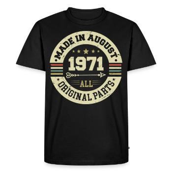 Août 1971 Cadeau d’anniversaire Août 1971 Août - T-shirt Premium bio Homme - noir - Devant - Nico (187cm)