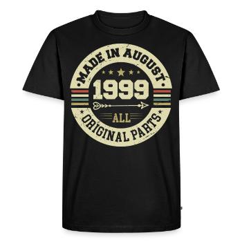 Août 1999 Cadeau d’anniversaire Août 1999 Août - T-shirt Premium bio Homme - noir - Devant - Nico (187cm)