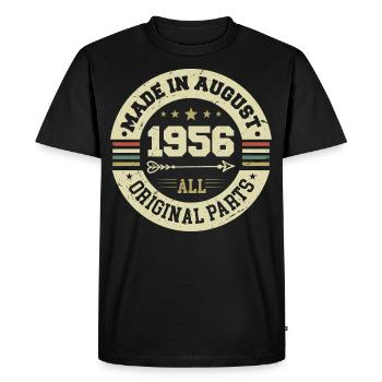 Août 1956 Cadeau d’anniversaire Août 1956 Août - T-shirt Premium bio Homme - noir - Devant - Nico (187cm)