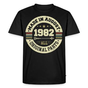Août 1982 Cadeau d’anniversaire Août 1982 Août - T-shirt Premium bio Homme - noir - Devant - Nico (187cm)