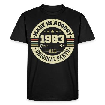 August 1983 Birthday Gift August 1983 August - Men's Premium Organic T-Shirt - black - Front - Nico (187cm)