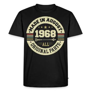 August 1968 Birthday present August 1968 August - Men's Premium Organic T-Shirt - black - Front - Nico (187cm)