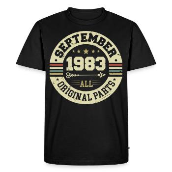 41e anniversaire 1983 Légendaire depuis septembre 1983 - T-shirt Premium bio Homme - noir - Devant - Nico (187cm)