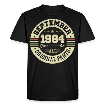 40th birthday 1984 Legendary since September 1984 - Men's Premium Organic T-Shirt - black - Front - Nico (187cm)