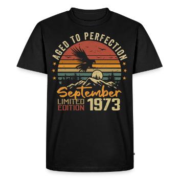 September 1973 Birthdays born in September 1973 - Men's Premium Organic T-Shirt - black - Front - Nico (187cm)