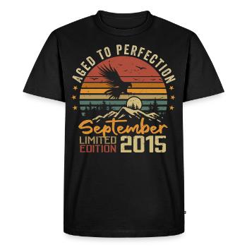 September 2015 Anniversaire Nées en Septembre 2015 - T-shirt Premium bio Homme - noir - Devant - Nico (187cm)