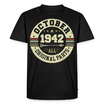 Légendaire depuis octobre 1942 Anniversaire octobre 1942 - T-shirt Premium bio Homme - noir - Devant - Nico (187cm)
