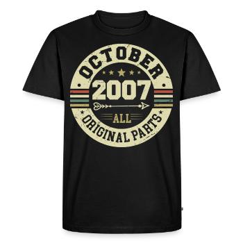 Legendary since October 2007 Birthday October 2007 - Men's Premium Organic T-Shirt - black - Front - Nico (187cm)