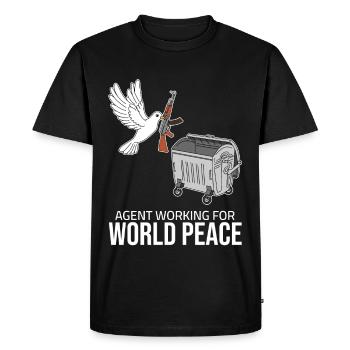 Weltfrieden - Agent travaillant pour la paix dans le monde - T-shirt Premium bio Homme - noir - Devant - Nico (187cm)
