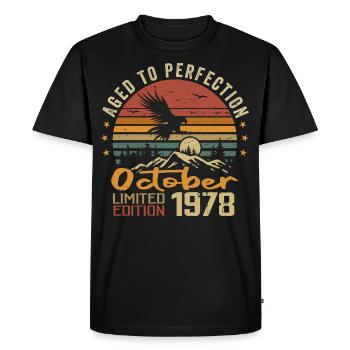 Vintage Octobre 1978 - Cadeau Rétro Octobre 1978 - T-shirt Premium bio Homme - noir - Devant - Nico (187cm)
