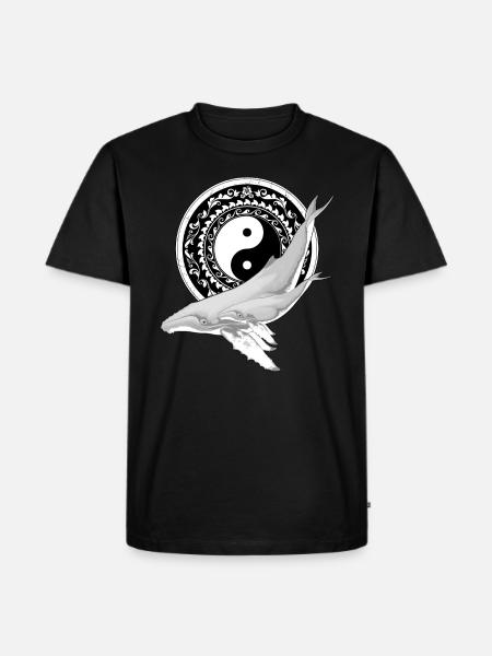 Yin Yang Humpback Whales - Men's Premium Organic T-Shirt - black