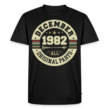 Légendes Anniversaire Décembre 1982 Naissance Cadeau - T-shirt Premium bio Homme - noir - Devant - Nico (187cm)