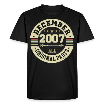 Légendes Anniversaire Décembre 2007 Naissance Cadeau - T-shirt Premium bio Homme - noir - Devant - Nico (187cm)