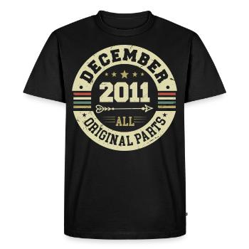 Légendes Anniversaire Décembre 2011 Naissance Cadeau - T-shirt Premium bio Homme - noir - Devant - Nico (187cm)