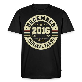 Légendes Anniversaire Décembre 2016 Naissance Cadeau - T-shirt Premium bio Homme - noir - Devant - Nico (187cm)