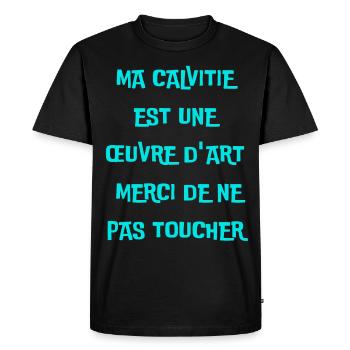 ma calvitie est une oeuvre d'art - T-shirt Premium bio Homme - noir - Devant - Nico (187cm)