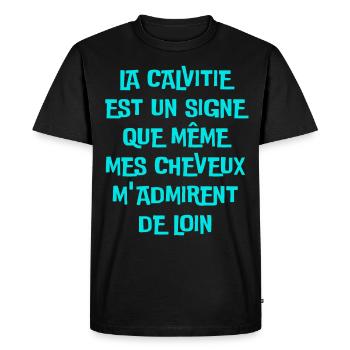 la calvitie est un signe - T-shirt Premium bio Homme - noir - Devant - Nico (187cm)