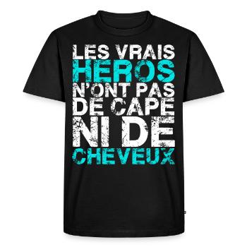 pas de cape ni de cheveux - T-shirt Premium bio Homme - noir - Devant - Nico (187cm)
