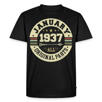 Janvier 1937 - Anniversaire en janvier 1937 - T-shirt Premium bio Homme - noir - Devant - Nico (187cm)