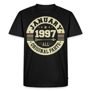 Janvier 1997 - Anniversaire en janvier 1997 - T-shirt Premium bio Homme - noir - Devant - Nico (187cm)