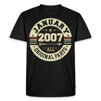 Janvier 2007 - Anniversaire en janvier 2007 - T-shirt Premium bio Homme - noir - Devant - Nico (187cm)