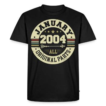 Janvier 2004 - Anniversaire en janvier 2004 - T-shirt Premium bio Homme - noir - Devant - Nico (187cm)