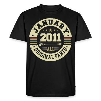 January 2011 - Birthday in January 2011 - Men's Premium Organic T-Shirt - black - Front - Nico (187cm)