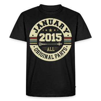 Janvier 2015 - Anniversaire en janvier 2015 - T-shirt Premium bio Homme - noir - Devant - Nico (187cm)