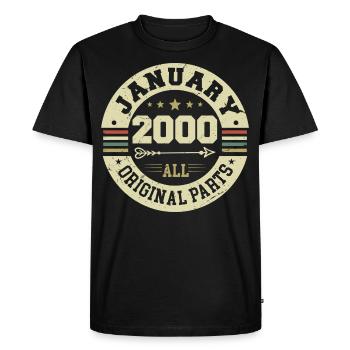 January 2000 - Birthday in January 2000 - Men's Premium Organic T-Shirt - black - Front - Nico (187cm)