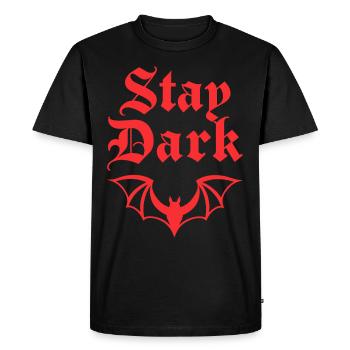 Chauve-souris gothique – Restez sombre - T-shirt Premium bio Homme - noir - Devant - Nico (187cm)