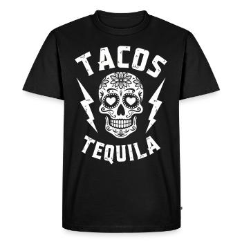 Tacos Tequila & Skull Vibes - Men's Premium Organic T-Shirt - black - Front - Nico (187cm)